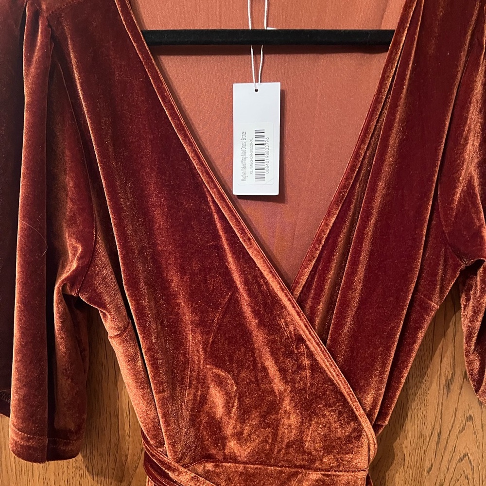 Baltic Born Rust Velvet Wrap Maxi Dress - Picture 3 of 9